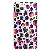 TPU Case Compatible for iPhone 13 Pro Galaxy Circles Print Cute Clear Flexible Silicone Art Bright Planets Space Slim fit Soft Elegant Lux Design Woman