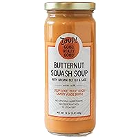 Butternut Squash with Brown Butter & Sage Soup by Zoup! Good, Really Good® - No Artificial Ingredients, No Preservatives, Gluten Free Butternut Squash with Brown Butter & Sage Soup, 16 oz Ready to Serve (1 Pack)