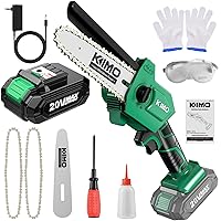 KIMO Mini Chainsaw 6 Inch Cordless, Small Chainsaw Battery Powered Chainsaw w/ 20V 2000mAh Battery & Charger, Portable Handheld Chain Saw Electric Chainsaw for Wood Cutting Tree Trimming Gardening