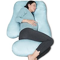 Pregnancy Pillows for Sleeping - U Shaped Full Body Maternity Pillow with Removable Cover - Support for Back, Legs, Belly, HIPS - 57 Inch Pregnancy Pillow for Women - Aqua