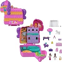 Polly Pocket Compact Playset, Pinata Party with 2 Micro Dolls & Accessories, Travel Toys with Surprise Reveals