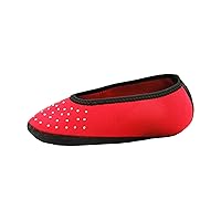 Sparkle Ballet Flats Women's Shoes, Best Foldable & Flexible Flats, Slipper Socks, Travel Slippers & Exercise Shoes, Dance Shoes, Yoga Socks, House Shoes, Indoor Slippers, Red