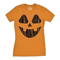 Womens Spooky and Funny Pumpkin Face Tees Halloween Jack O Lantern Tees for Womens