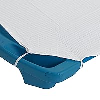 Angeles Angels Rest Fitted Cot Sheet, White, Standard Size, AFB5700SW, Kids Sheet with Elastic Straps, Preschool, Nursery & Daycare Sleeping Sheet