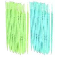 500 Ct Toothpicks Braces Brush Picks Interdental Bristles Floss Oral Care Teeth Iterdental Brushes and Dental Pick 2-in-1 Plaque Remover for Teeth 500 Toothpicks Helps Removes Plaque and Debris