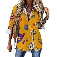 Button Down Blouses for Woman Girls Casual Long Sleeve Shirts Dressy Work Blouses Shirt Autumn FClothes 2023 V-Neck