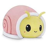 TeeTurtle - The Original Reversible Snail Plushie - Pink + Aqua - Cute Sensory Fidget Stuffed Animals That Show Your Mood!