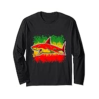 Shark African Pride Black History Month BLM Melanin Animal Long Sleeve T-Shirt