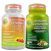 SUPPLEMENTS STUDIO Liposomal Vitamin C 1100mg Liquid Gel Capsules - Bundle up with - Liposomal Glutathione 500mg Supplement