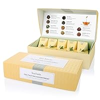 Tea Forte Assorted Classic Tea, Petite Presentation Box, Sampler Gift Set With Handcrafted Pyramid Infusers - Herbal, Black, Green, White, 10 Count (Pack of 1)