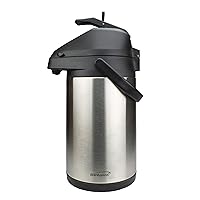 Brentwood 3.5-Liter Airpot Hot & Cold Drink Dispenser, Stainless Steel, Black