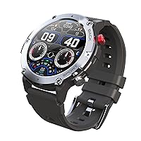 JUSUTEK 2023 Popular Outdoor Sports Smart Watch, Three-Proof Metal Watch, Call Function, Bluetooth 5.0, Pedometer, Smart Watch, IP68 Waterproof, SMS/Twitter/WhatsApp/Line/Gmail Notifications, Call