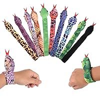 10PCS Assorted Snake Slap Bracelet Animal Slap Bracelet Halloween Birthday Party Favors