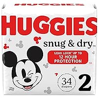 Huggies Size 2 Diapers, Snug & Dry Baby Diapers, Size 2 (12-18 lbs), 34 Count