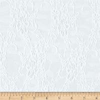 Giselle Stretch Floral Lace White, Fabric by the Yard
