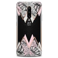 TPU Case Compatible for OnePlus 10T 9 Pro 8T 7T 6T N10 200 5G 5T 7 Pro Nord 2 Tropical Abstraction Clear Slim fit Girls Lux Design Geometric Flexible Silicone Woman Cute Pink Print Soft Grey