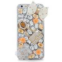 STENES ASUS ZenFone 4 Max Case - STYLISH - 100+ Bling Crystal - 3D Handmade Rose Big Bowknot Girls Bag Design Protective Case For ASUS ZenFone 4 Max - Gold&White