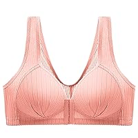 Daisy Bra for Seniors, Front Closure Wire-Free Posture Bras Full Coverage Beauty Back Thick Padded Support Racerback Bra