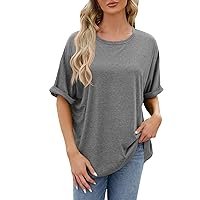 Women's Y2K Tops Fashion Solid Colour Round Neck Loose T-Shirt Short Sleeve Top Sexy, S-2XL