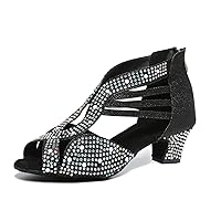 Women's Glitter Rhinestones Pearl Tango Ballroom Modern Dance Shoes Latin Sandals