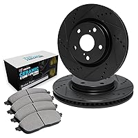 R1 Concepts Front Brakes and Rotors Kit |Front Brake Pads| Brake Rotors and Pads| Euro Ceramic Brake Pads and Rotors|fits 2011-2014 Porsche Cayenne