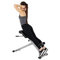 Sunny Health & Fitness Hyperextension Roman Chair Ab Workouts Sit Up Gym Bench for Home