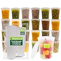 Freshware [240 Pack 32 oz Food Storage Containers With Lids, Plastic Containers, Freezer Safe | Meal Prep | Stackable | Leakproof | BPA Free, Clear