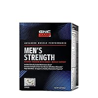 GNC AMP Men's Strength Vitapak | 3 Step Program | Increases Strength and Builds Muscle Mass Efficiently | Added 1,250 mg PEG Creatine | Daily Vitamin Supplement | 30 Packs