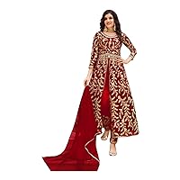 Indian/Pakistani Embroidery Anarkali Style Net salwar kameez Suit Set Stitched Ready to Wear for womens 2701