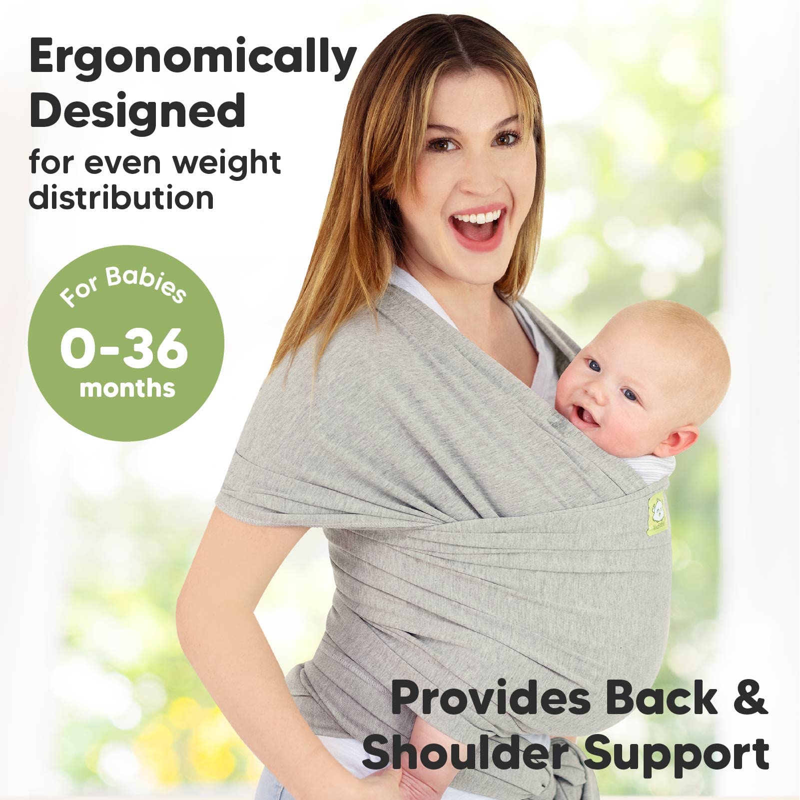 KeaBabies Baby Wrap Carrier and Baby Diaper Caddy Organizer - All in 1 Original Breathable Baby Sling - Large Baby Organizer - Lightweight,Hands Free Baby Carrier Sling - Large Baby Organizer