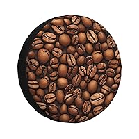 Spare Tire Cover Funny Roasted Coffee Beans Wheel Protectors Cover Weatherproof Wheel Covers Universal Fit for Trailer Rv SUV Truck Camper Travel Trailers Accessories
