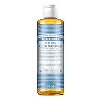 Pure-Castile Liquid Soap (Baby Unscented, 8 Ounce) - Made with Organic Oils, 18-in-1 Uses: Face, Hair, Laundry, Dishes, For Sensitive Skin, Babies, No Added Fragrance, Vegan, Non-GMO