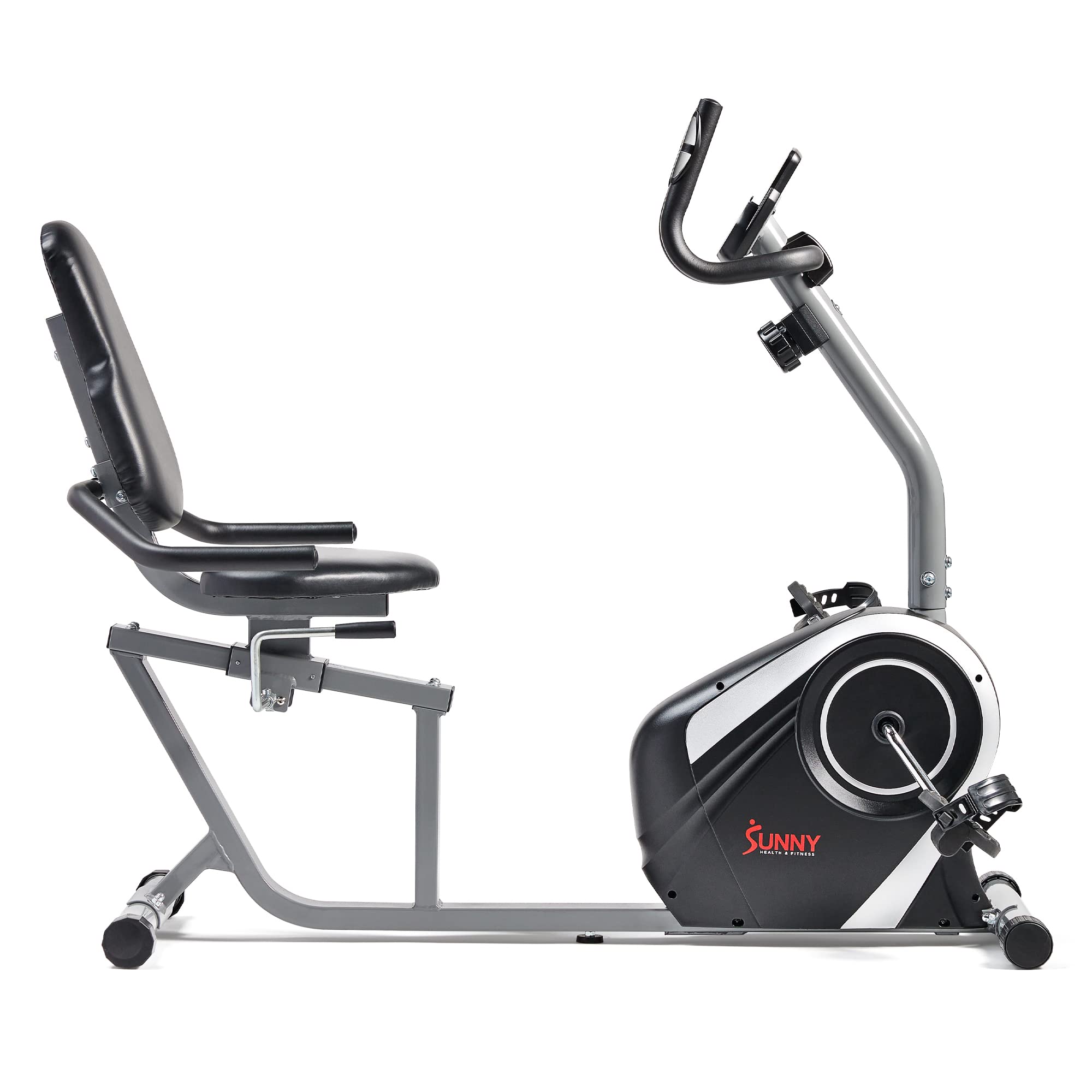 Sunny Health & Fitness Magnetic Recumbent Bike with Optional Exclusive SunnyFit® App Enhanced Bluetooth Connectivity