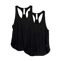 icyzone Women's Racerback Workout Athletic Running Tank Tops Loose Fit (Pack of 2)