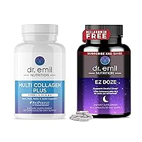 DR EMIL NUTRITION Multi Collagen Plus Sleep Bundle - Collagen Peptide Pills & EZ Doze Natural Sleep Aid with Valerian Root, GABA & 5HTP
