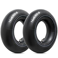 Heavy Duty 16x6.50-8 Inner Tubes with TR-87 Bent Valve Stem, Premium Replacement 16x6.50-8/16x7.50-8 Lawn Mower Tire Tubes Fit for Tractor, Garden Trailer, Golf Carts, Wheelbarrows and More Pack of 2