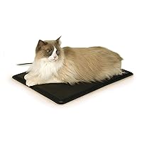K&H Pet Products Heated Extreme Weather Cat Pad Outdoor, Waterproof Cat Heated Bed, Pet Warmer for Outside and Feral Cats, Indoor and Outdoor Warming Cat House Mat, Black Small 12.5x18.5in 40W