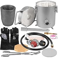 28LB Stainless Steel Propane Melting Furnace Kit - 12.8KG Capacity, Up to 2700°F/1482°C - Craft with Precision, Melt Various Metals - Deluxe Set with Crucible and Tongs