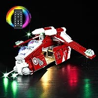 LED Lighting Kit for Lego Star Wars: The Clone Wars Coruscant Guard Gunship 75354, LED Light Compatible with Lego 75354 Building Block Models (Remote Control Version)