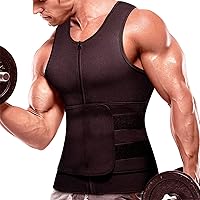 Portzon Sauna Vest for Men Women Waist Trainer -Sweat Vest for Workout Slimming Sweat Zipper Neoprene Workout Weight Loss Tummy Control Fajas para Hombres