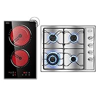 Hobsir hob Touch Control 2 Burners Electric Cooktop with 4 Burner Gas Stove Cooktop