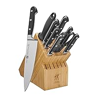 ZWILLING Professional S 10-Piece Razor-Sharp German Block Knife Set With Bamboo Block, Made in Company-Owned German Factory with Special Formula Steel perfected for almost 300 Years, Dishwasher Safe