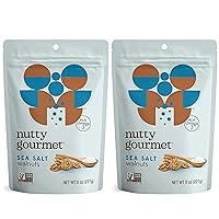 Nutty Gourmet Sea Salt Flavored Walnuts - Lightly Salted Seasoned Nuts - All Natural - Keto Snacks - Heart Healthy - Farm Fresh - California Grown Walnuts - Vegan - Gluten-Free (8oz, 2 Pack)