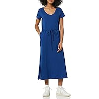 Amazon Essentials Women's Short Sleeve Belted Midi T-Shirt Dress