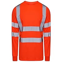Boys Mens High Visibility T Shirts Mens Short Sleeve Reflective Work T Shirt#(Orange Hi Viz Tshirt #2X Large#Mens)
