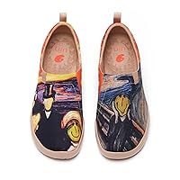 UIN Men's Slip Ons Canvas Lightweight Flats Sneakers Walking Casual Loafers Comfortable Art Painted Travel Shoes