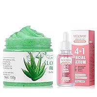 Aloe Vera Face Scrub and 4 in 1 Vitamin C Facial Serums For Holiday Gifts Beauty Self-care Must Have