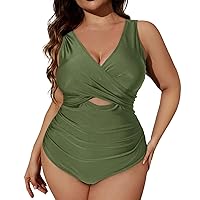 Bathing Suit Cover Up for Women Plus Size Bikini High Waisted Swimsuits One Piece Bathing Suit Tummy Control Swimwear