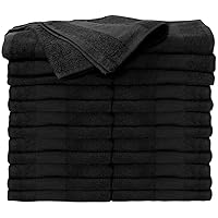 Premium Bleach Tough Salon Towels, Black, 100% Cotton, Bleach-Proof Towels, Stain Resistant, 16