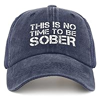 Funny Drinking Hats This is No Time to Be Sober Hats for Men Golf Humor Trucker Women Black Womens Summer Hat Gift